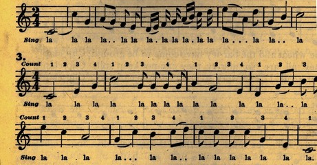 Musical style notes vintage style