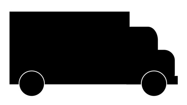 recommend clip art: black silhouette of a delivery truck 