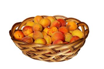 small basket with apricots
