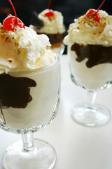 Delicious chocolate sundae