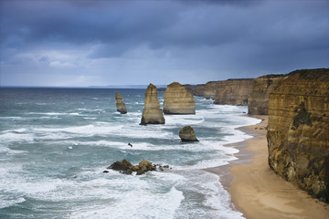 Rock formation on coast.