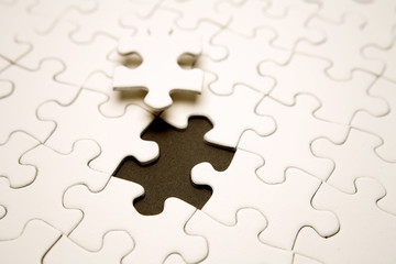 Missing piece of jigsaw puzzle