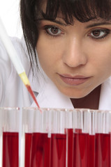 Pathologist takes sample for testing