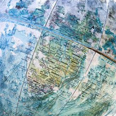 Close-up of old globe.