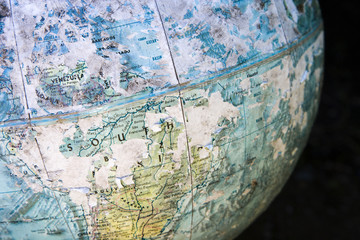 Close-up of old globe.