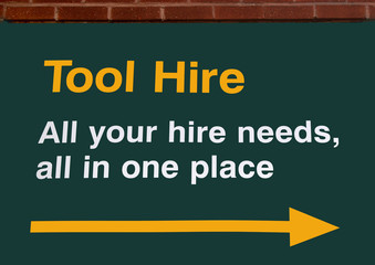 tool hire sign