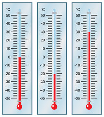 Thermometer. Set. Vector illustration.
