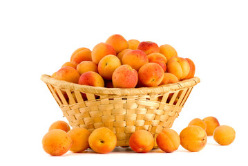 Apricots in a wicker basket
