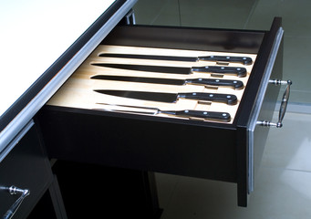 Knife set in modern kitchen 2  