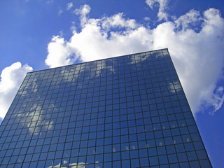 Skyscraper and clouds