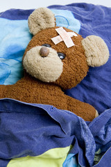 Teddy bear is sick