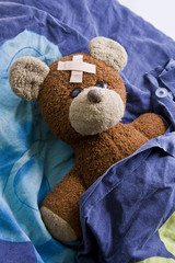 Teddy bear is sick