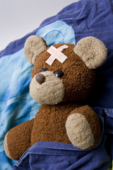 Teddy bear is sick