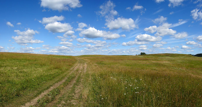 Road in field