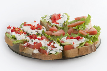 sandwiches on a plate ready for breakfast