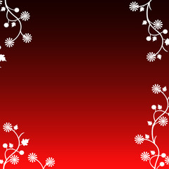 roter Hintergrund mit Blumen