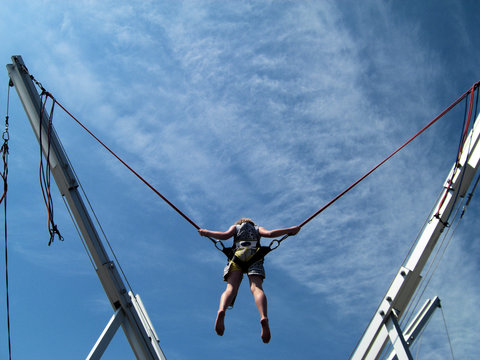 trampolin, springen,