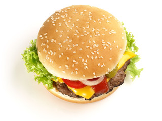 Cheeseburger von oben