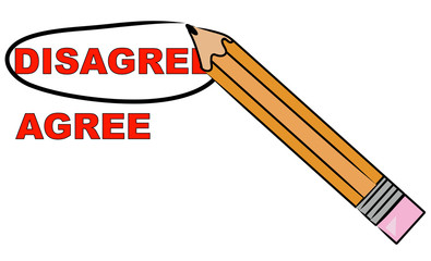 pencil choosing to circle the word disagree 