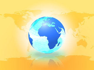 earth map & globe Yellow