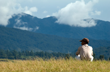 Fototapeta premium Alone on the hill