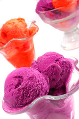 colored ice cream over white