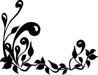 Floral silhouette. Vector.