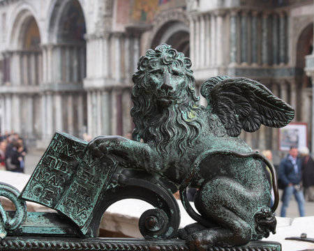 Winged lion sculpture-Venice traditional symbol