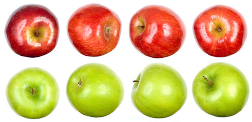 A set of apples on white