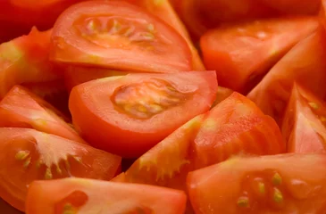 Papier peint adhésif Tranches de fruits tomates coupées