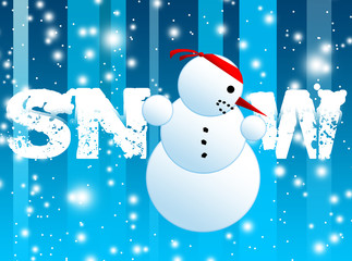 Snowman with background