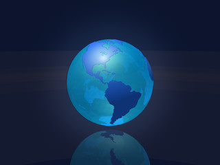 Transparent earth globe - America