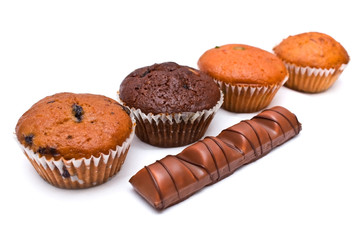 Chocolate Bar and Muffin