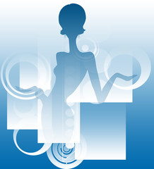 sagoma di donna in blu