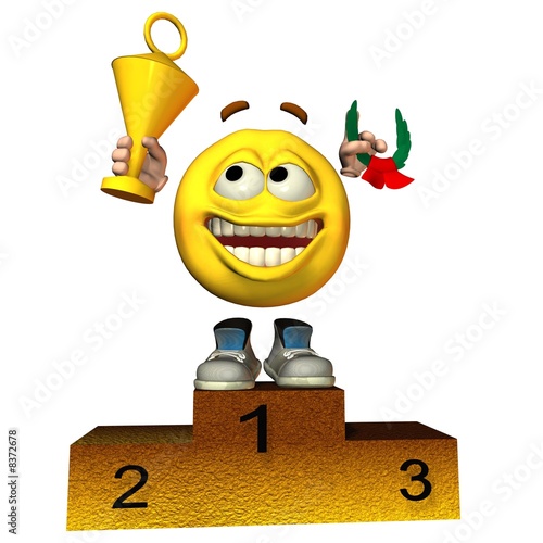 "Smilie der Sieger the Winner" Stockfotos und lizenzfreie Bilder