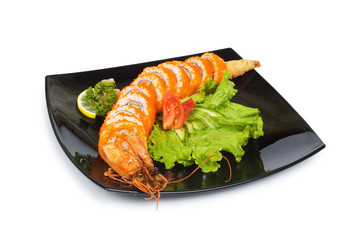 Sushi and crab isolated on the white background