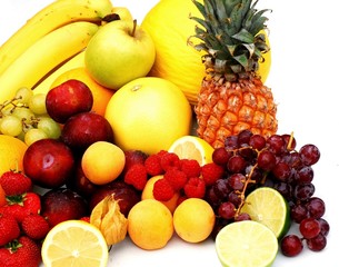 fruit on white background