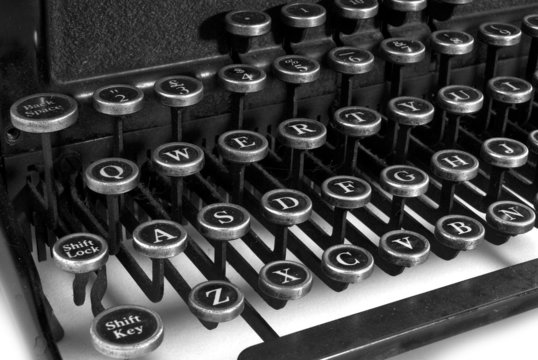 black and white keyboard typewriter
