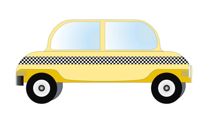 Yellow cab, taxi illustration
