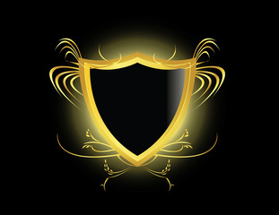 Gold black shield element