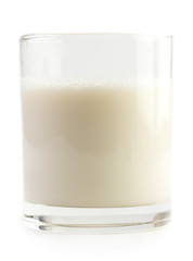 Glass of milk isolated on white background