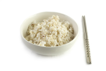 A bowl of cooked brown rice