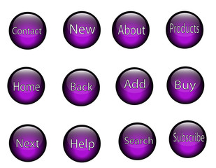 Glassy/reflective web icons Purple