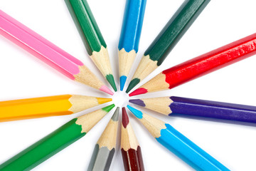 Colored school pencils