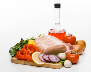 Fresh meat with vegetables