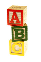 ABC learning blocks isolated over white
