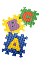 ABC learning blocks isolated over white