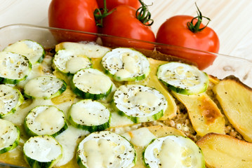 Zucchini-Kartoffel Auflauf mit Hackfleisch