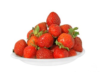 Strawberry on white plate