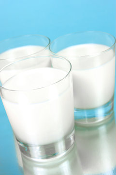 Glasses Of Full Cream Milk